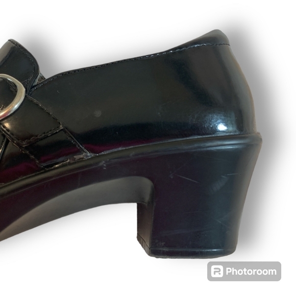 LIKE NEW Alegria Halli Black Waxy heeled shoes size 38 - Picture 8 of 12